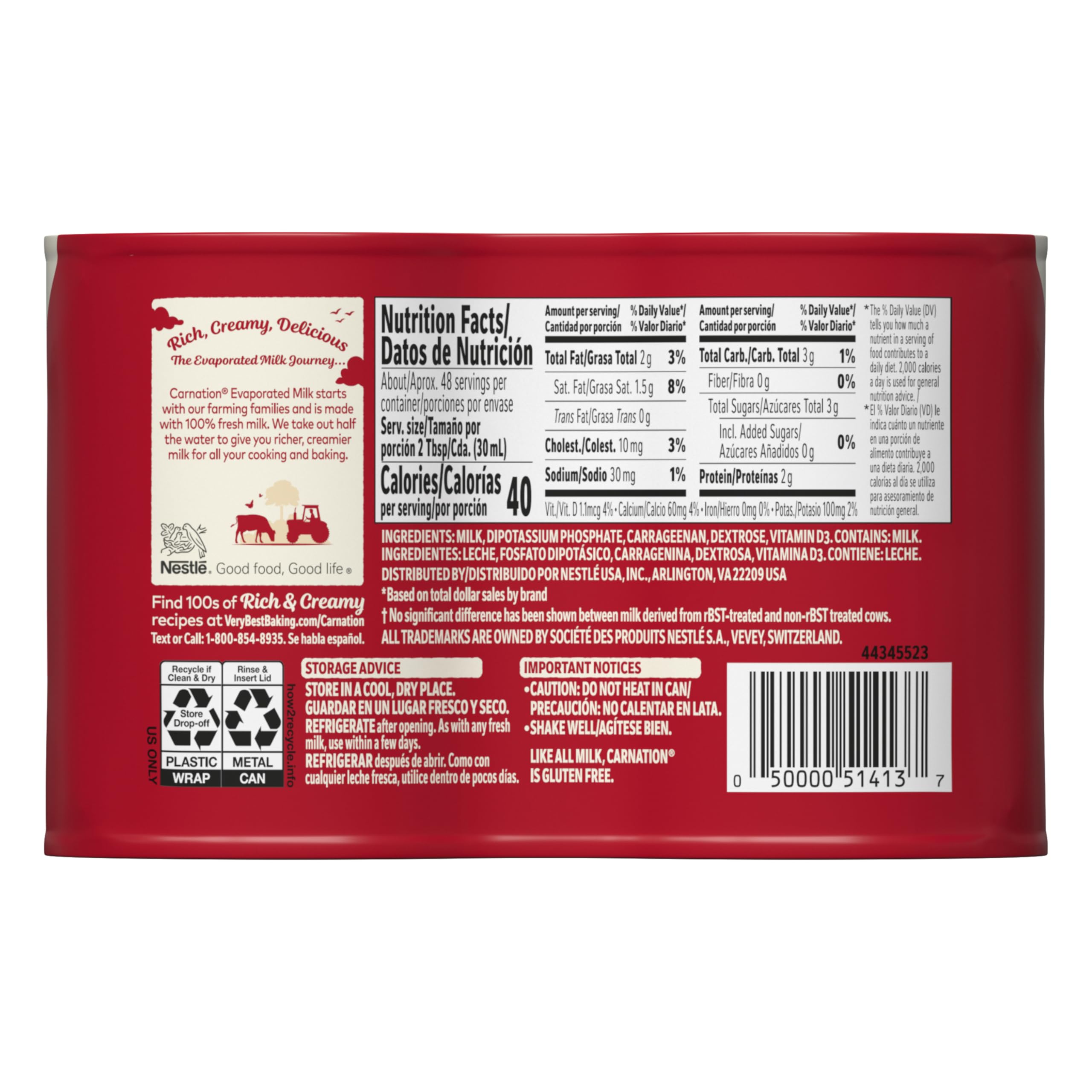 Carnation evaporated milk provides rich creaminess for sauces and sides.