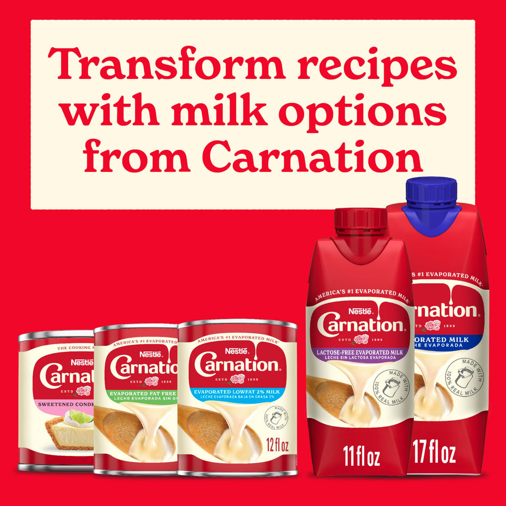 Carnation evaporated milk can—shake before use for consistent texture.
