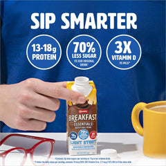 Ready-to-drink Carnation Light Start bottle for on-the-go mornings.