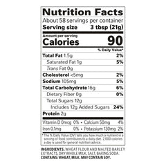 Carnation Malted Milk powder can-back, storage and label details for confidence