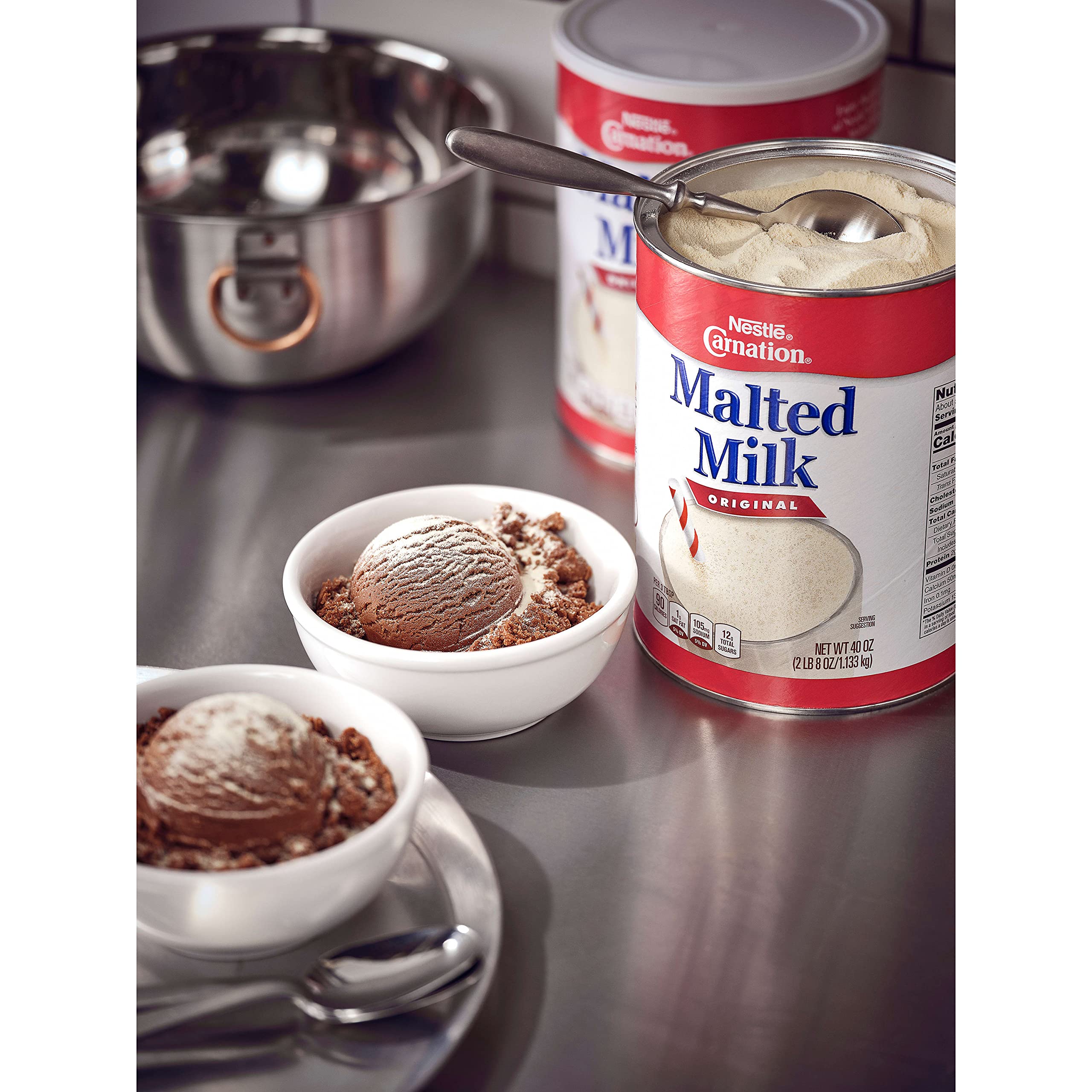 Carnation Malted Milk powder storage-canister, stackable design for easy storage