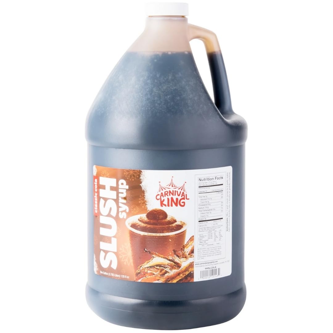 Carnival King cola slushy syrup bottle with vibrant color enhances frozen drink visuals