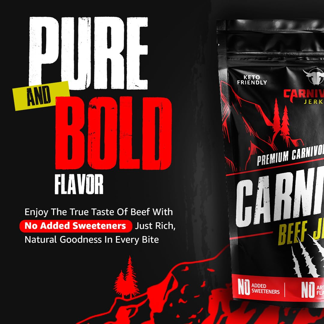 Carnivore Electrolytes sea-salt seasoned jerky ideal for a clean protein boost.