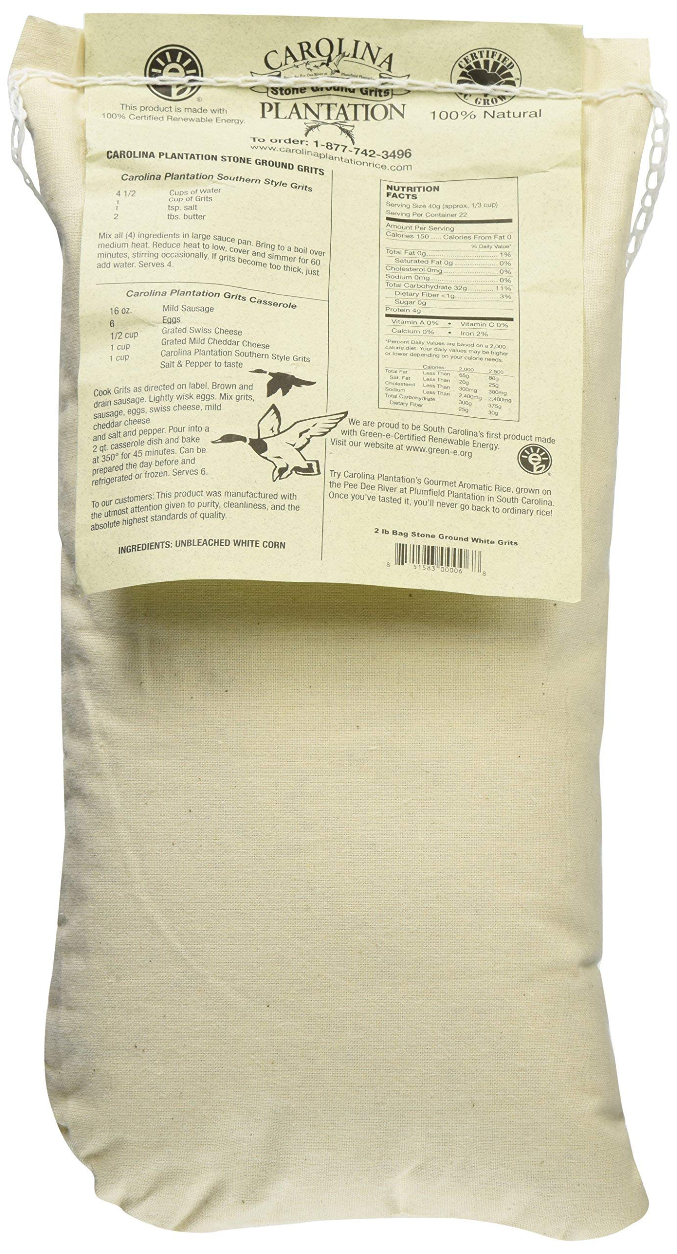 Carolina Plantation Stone Ground White Grits grain texture ideal for hearty Southern meals.
