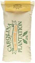 Carolina Plantation stone-ground yellow grits in a rustic cloth bag, perfect for Southern pantry display.