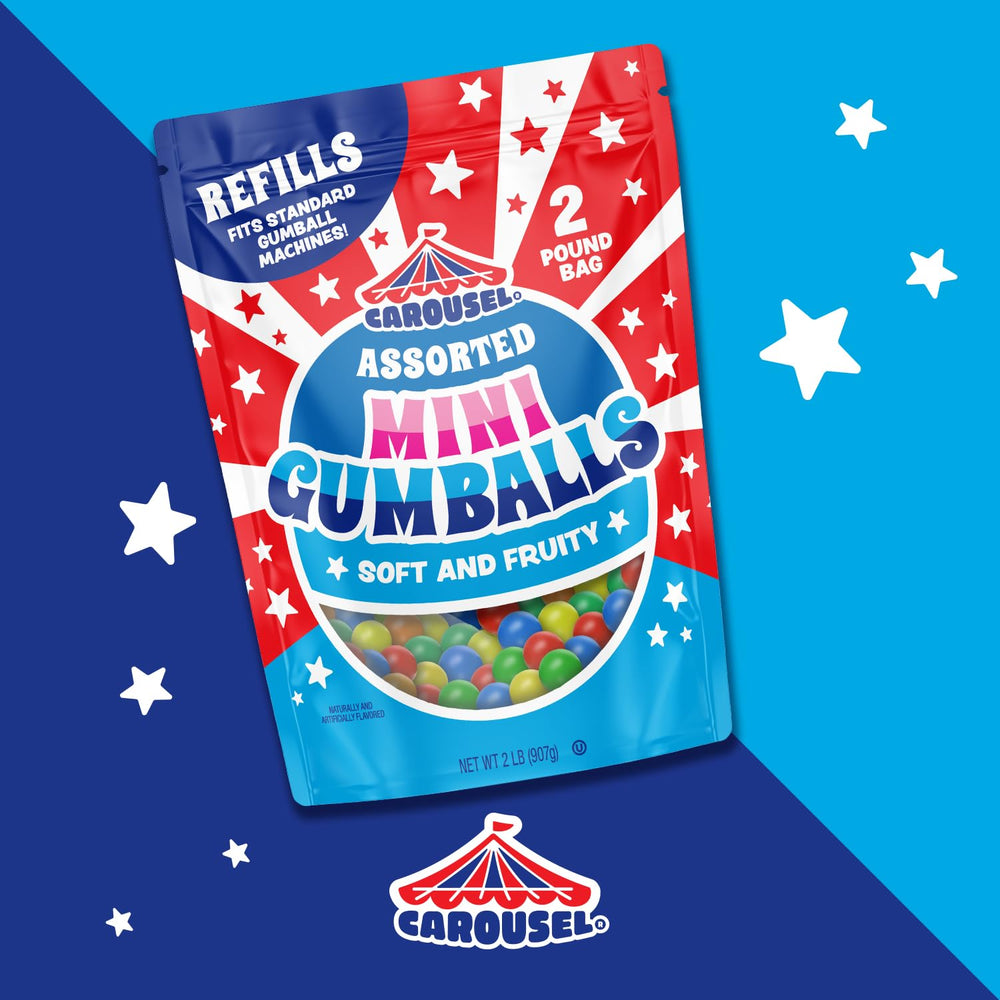 Carousel Gumballs in machine setup for easy refills.