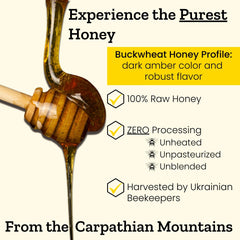 Carpathian Healer Buckwheat Honey on toast suggests versatile breakfast sweetness.