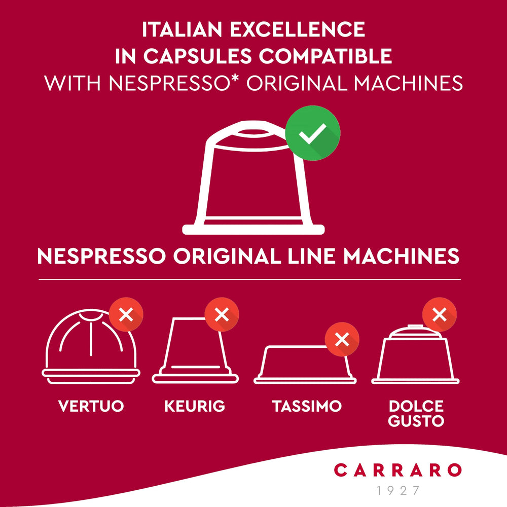 Carraro Ristretto pods delivering concentrated richness with a spicy finish