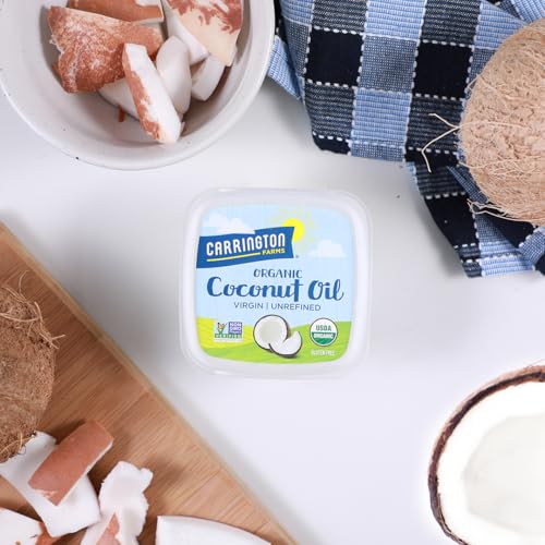 Carrington Farms cold-pressed coconut oil emphasizes nutrient retention and clean flavor