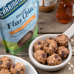 Dry seeds mix of Carrington Farms Flax Chia Blend ready to sprinkle