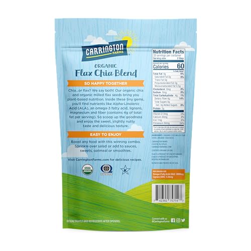 Spoon over yogurt with Carrington Farms Flax Chia Blend for extra fiber