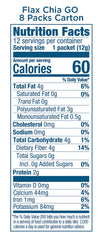 Carrington Farms flax chia packs nutrition label highlighting omega-3 and fiber benefits.