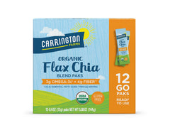 Carrington Farms Organic Flax Chia Packs ready-to-eat for quick, nutrient-rich snacks.