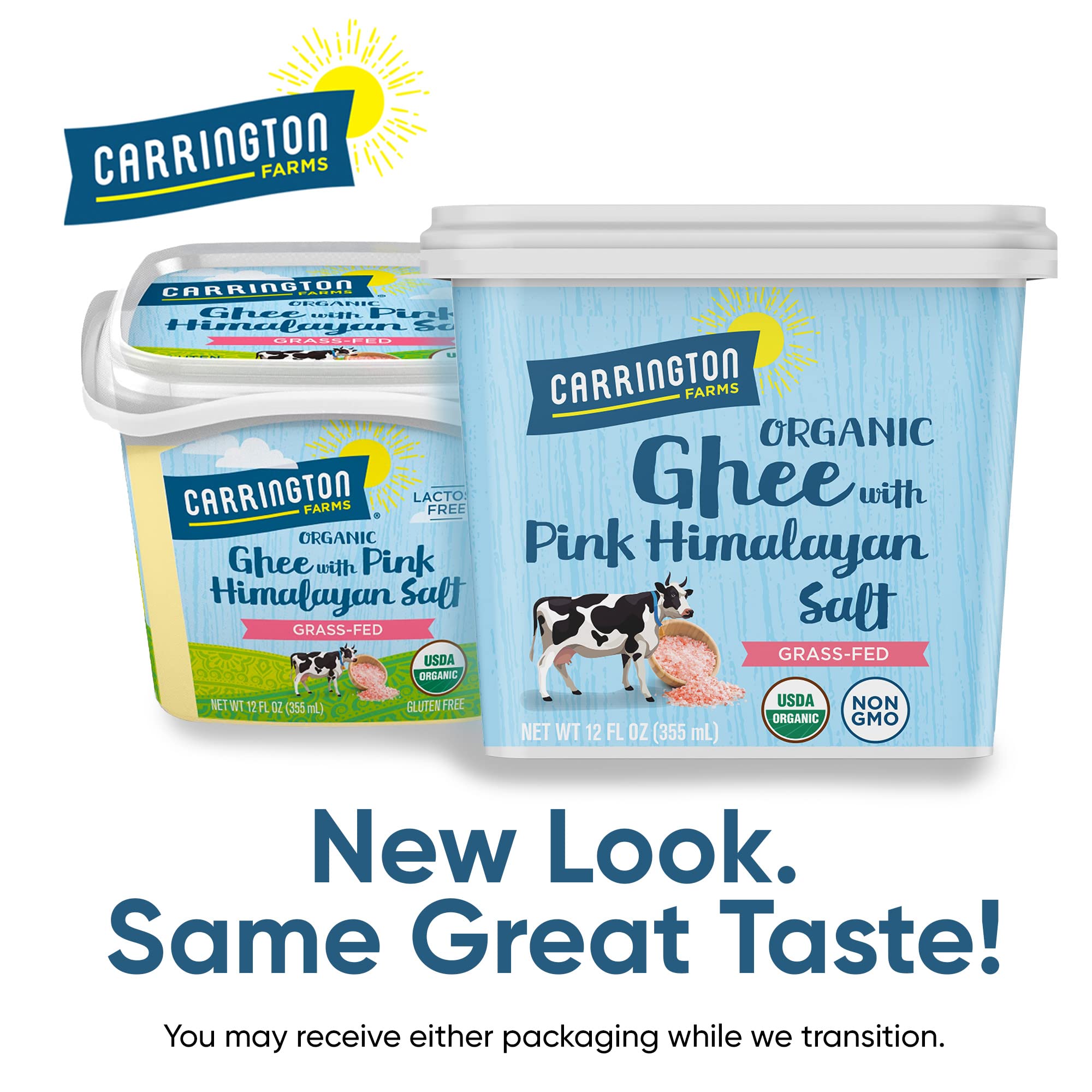 Carrington Farms ghee in a cooking pan demonstrating versatility