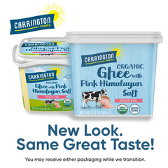 Carrington Farms ghee in a cooking pan demonstrating versatility
