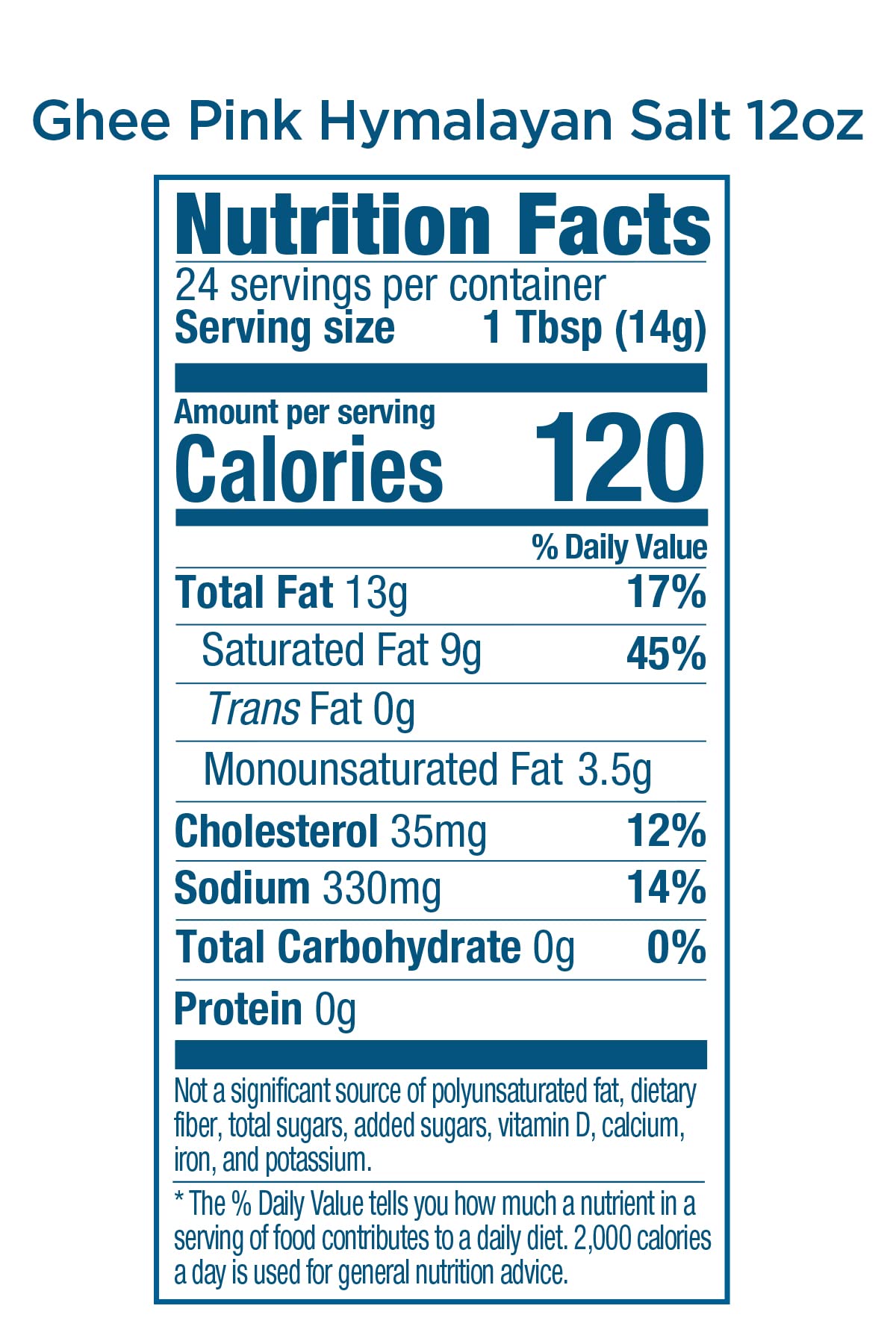 Carrington Farms ghee packaging box highlighting organic and dairy-free attributes