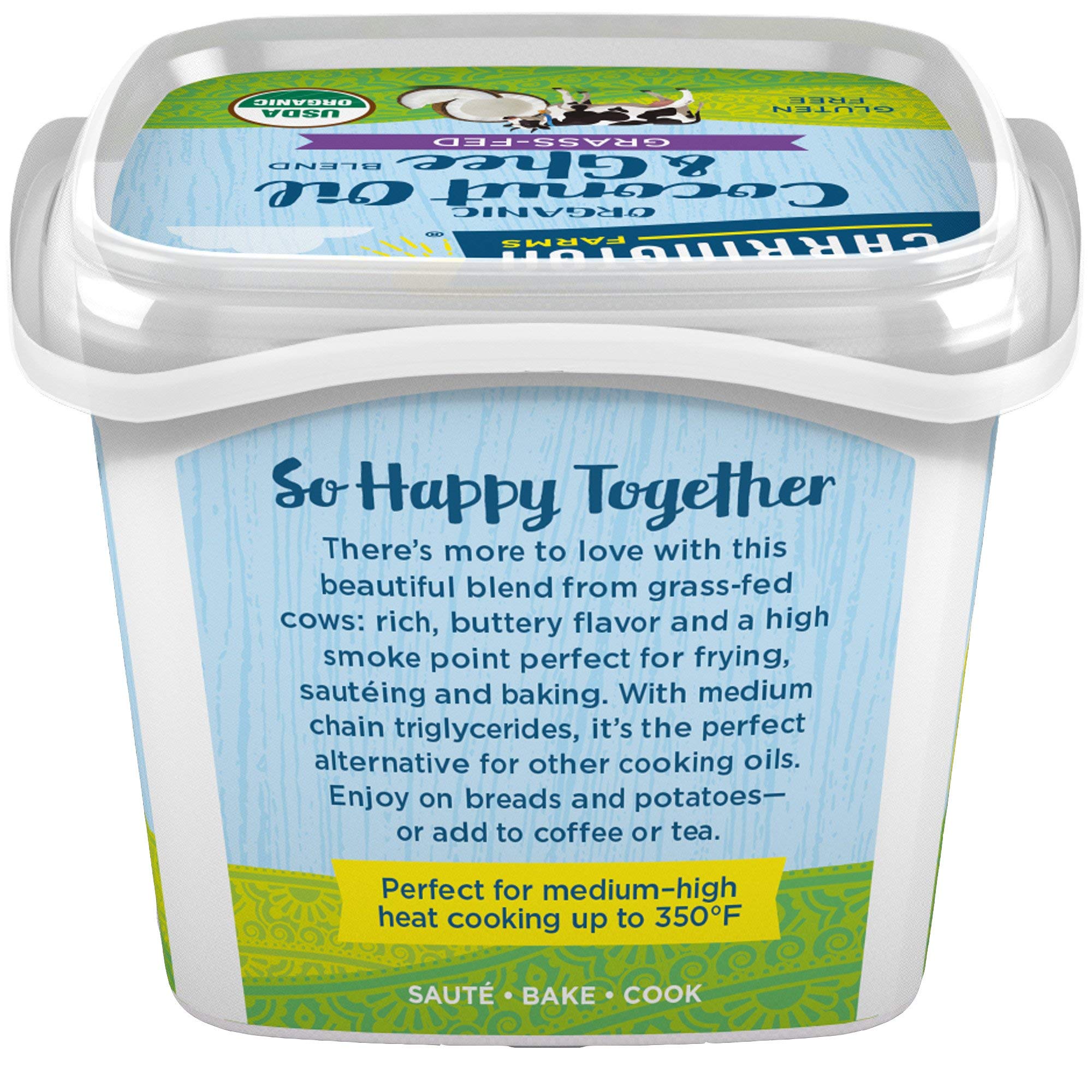 Carrington Farms organic ghee and coconut oil ingredients shown for clarity and quality.