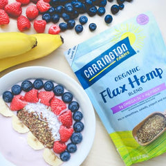 Carrington Farms organic milled flax seeds highlight lignan content