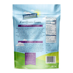 Carrington Farms xanthan gum resealable pouch keeps product fresh for easy use.