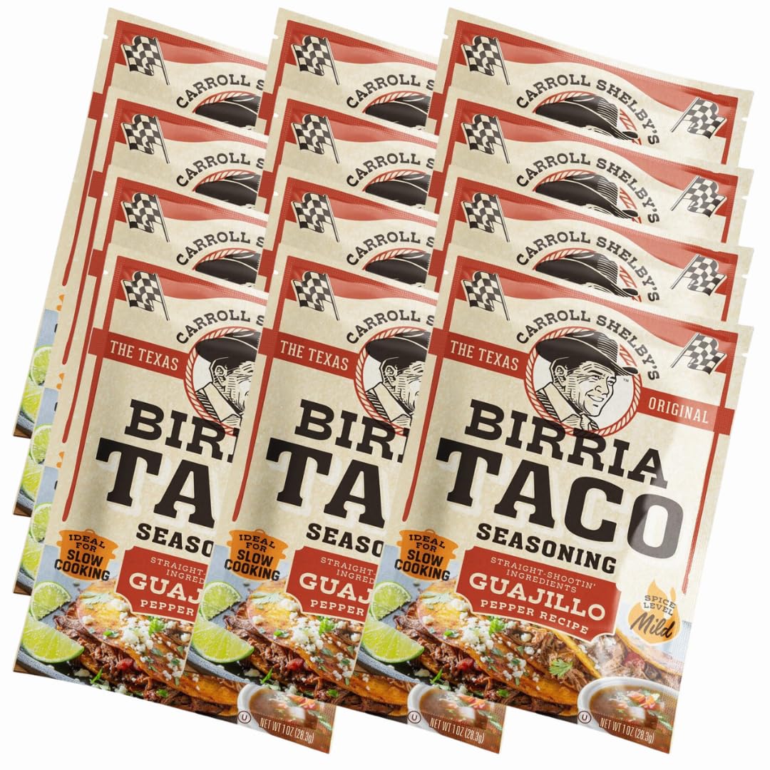 Carroll Shelby's Birria Taco Seasoning bottle on a counter for easy weeknight flavor