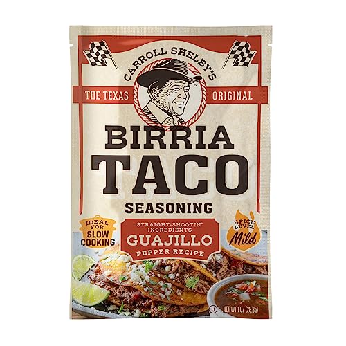 Tacos filled with tender birria using Carroll Shelby's seasoning for bold flavor