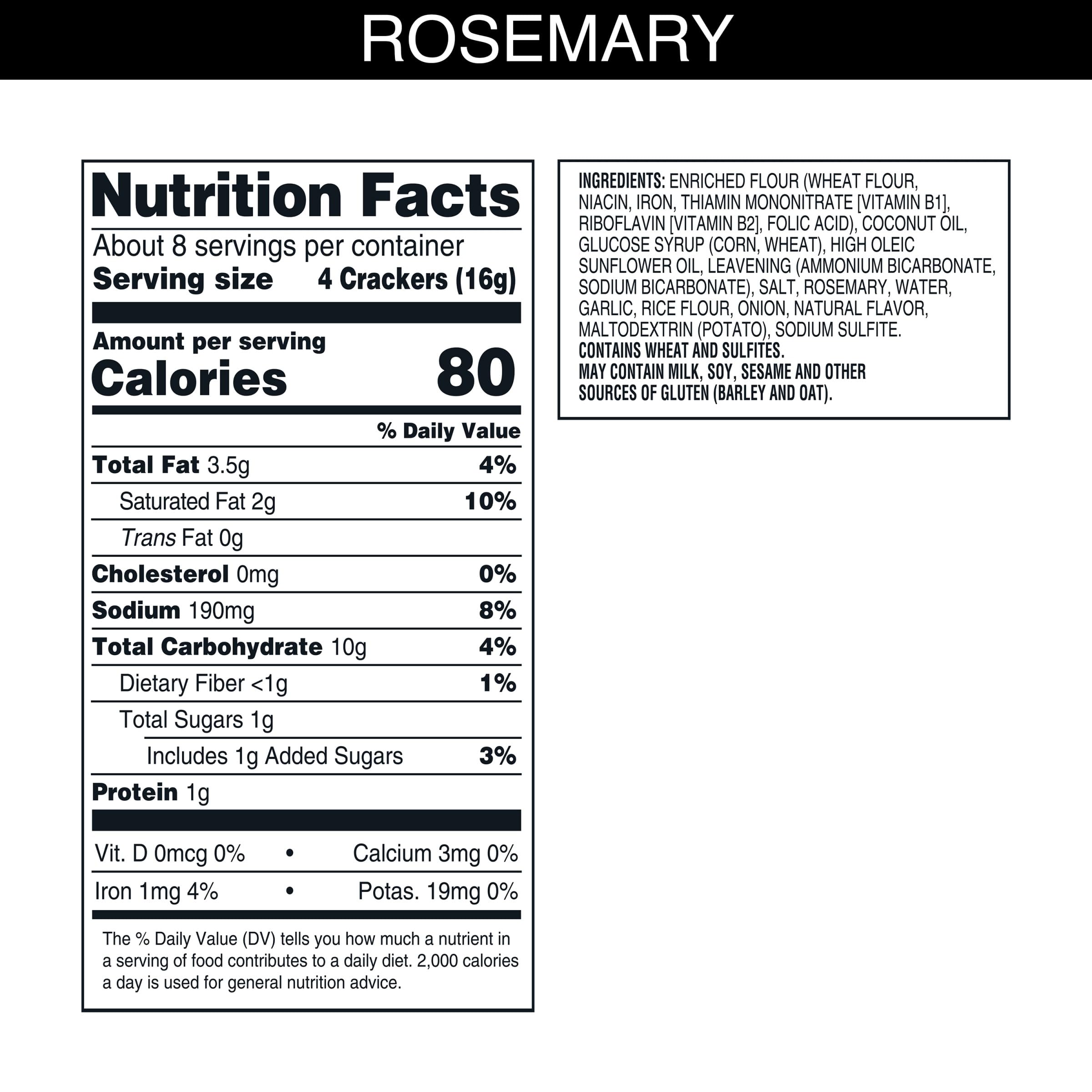 Carr's Rosemary Crackers crisp closeup showing flaky texture for dips.