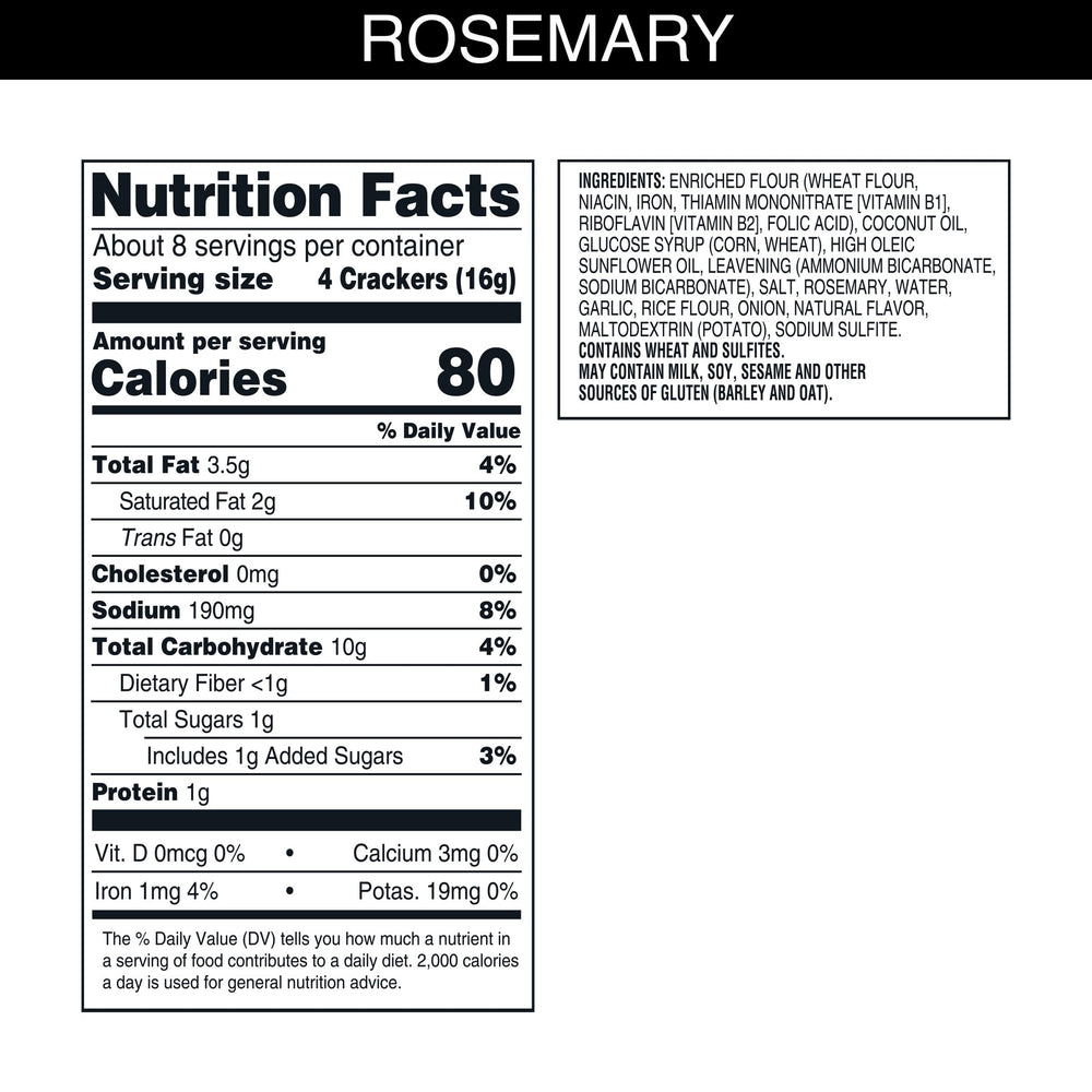Carr's Rosemary Crackers crisp closeup showing flaky texture for dips.
