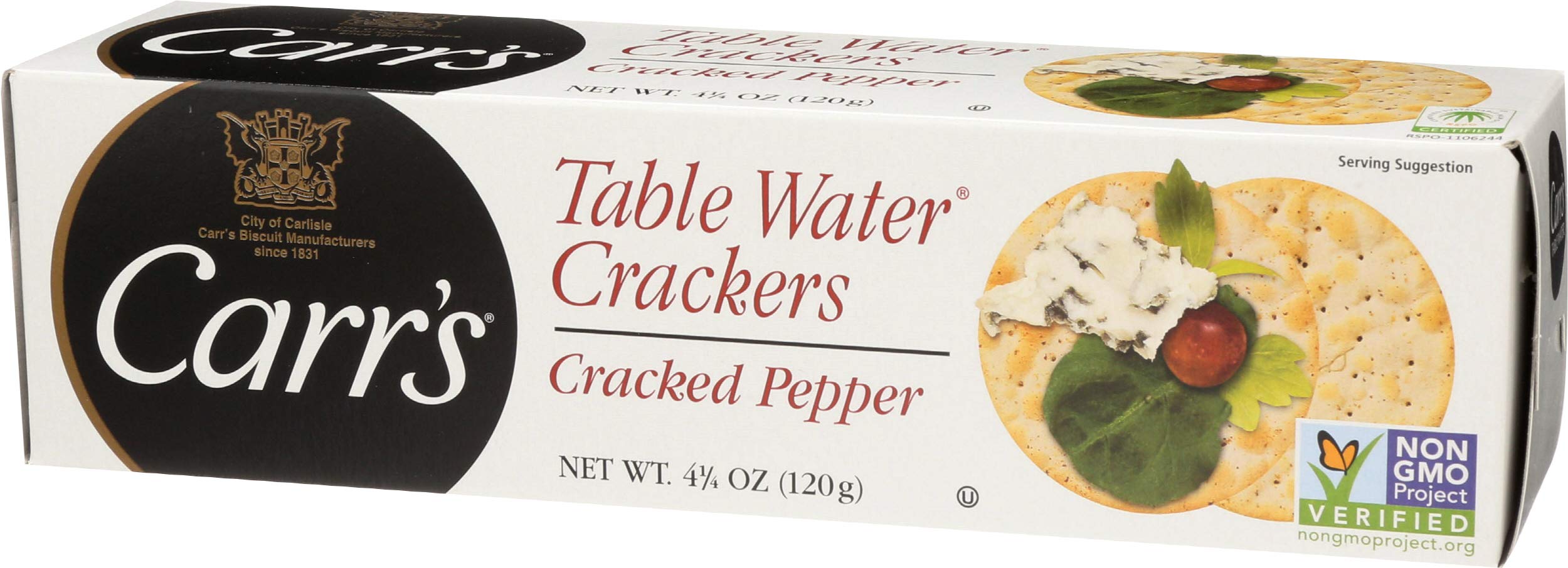 Cracked pepper crackers with charcuterie platter arrangement