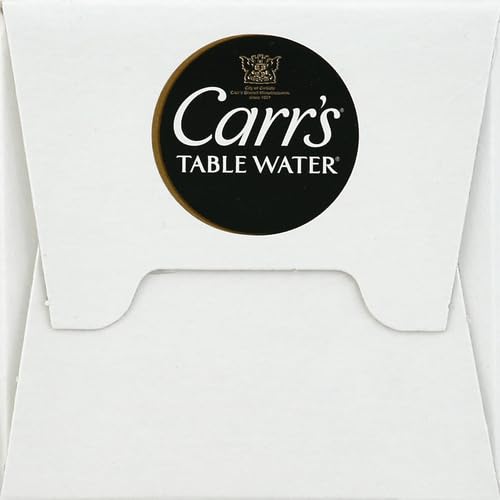 Heritage Carr's cracked pepper crackers packaging on a board