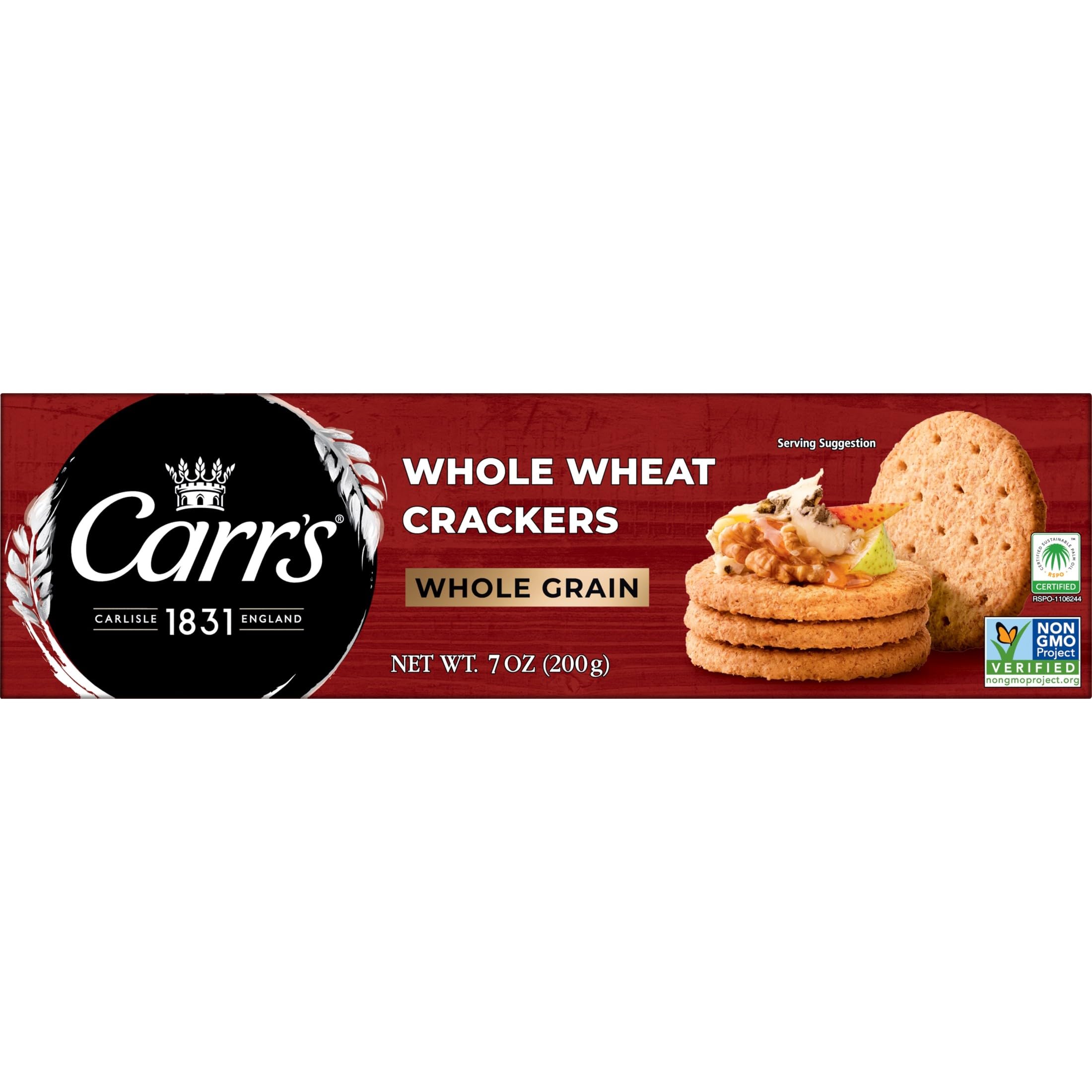 Six-box carton of Carr's Whole Wheat Crackers, ready for gifting