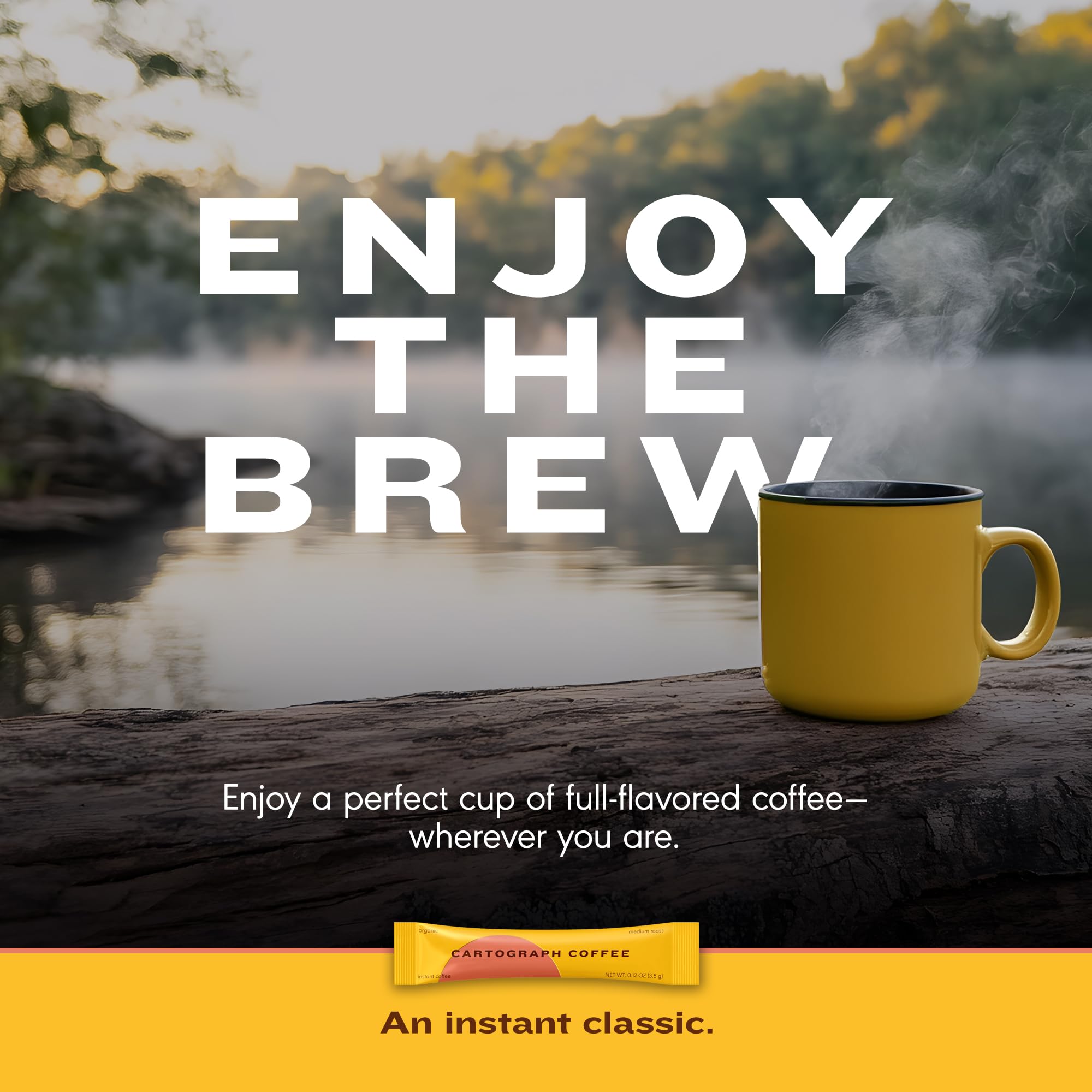 Cartograph Organic instant coffee medium roast offers premium flavor in a portable format