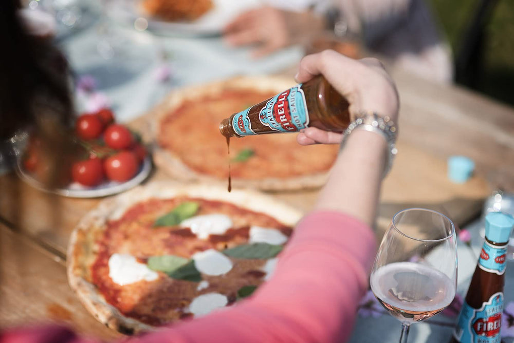 CASA FIRELLI Firelli Italian hot sauce in a glass bottle.