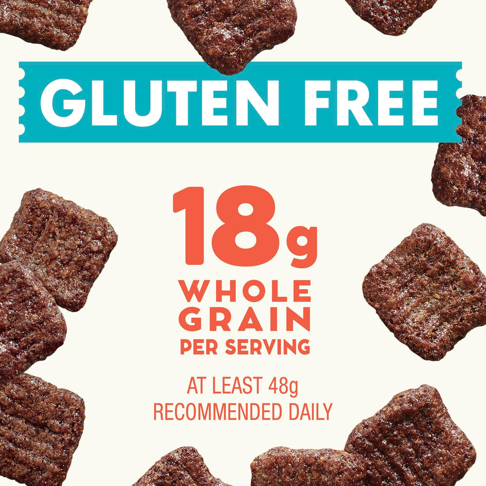 Cascadian Farm logo with organic certification on brownie crunch cereal box.