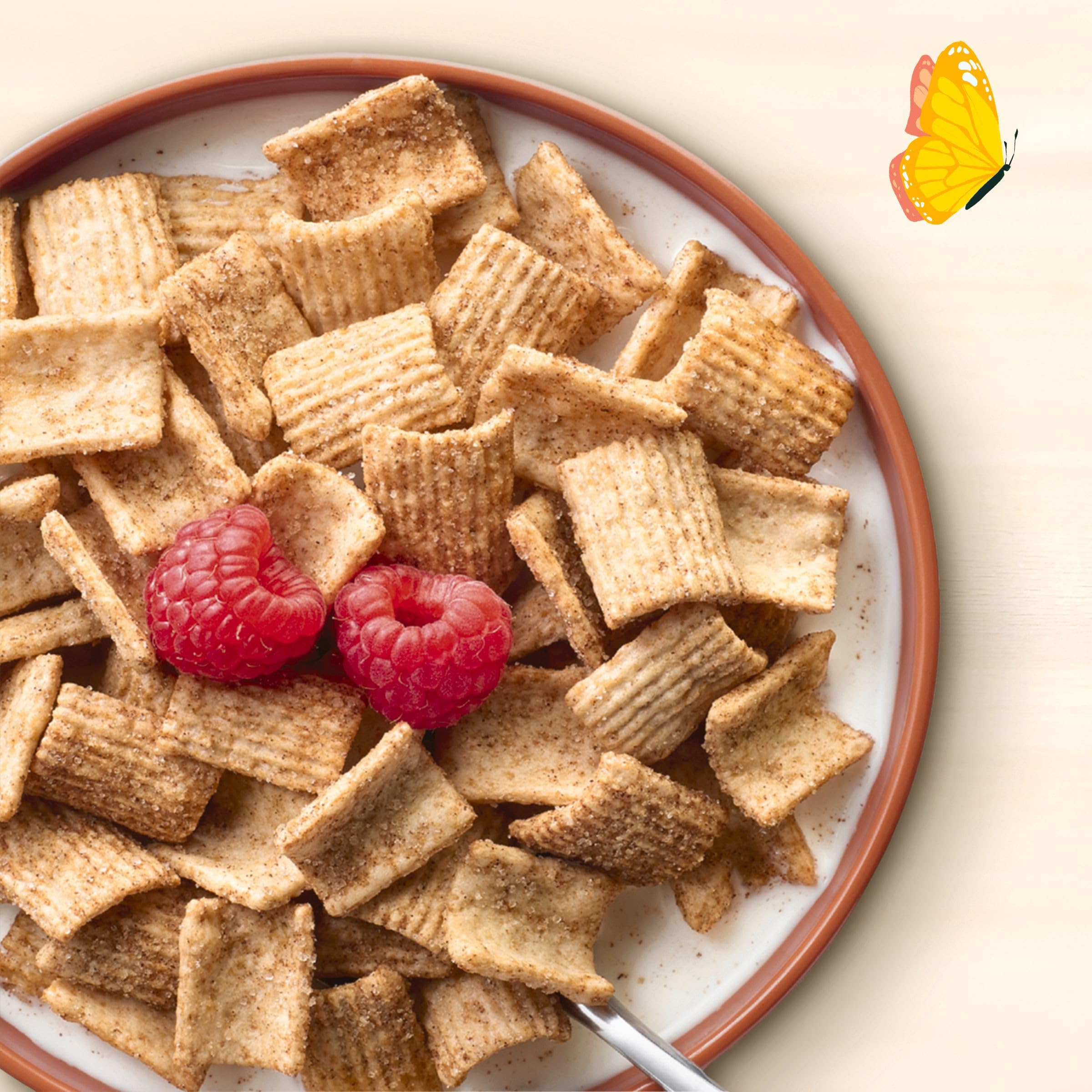 Cascadian Farm Cinnamon Crunch cereal bowl with toppings for a satisfying breakfast