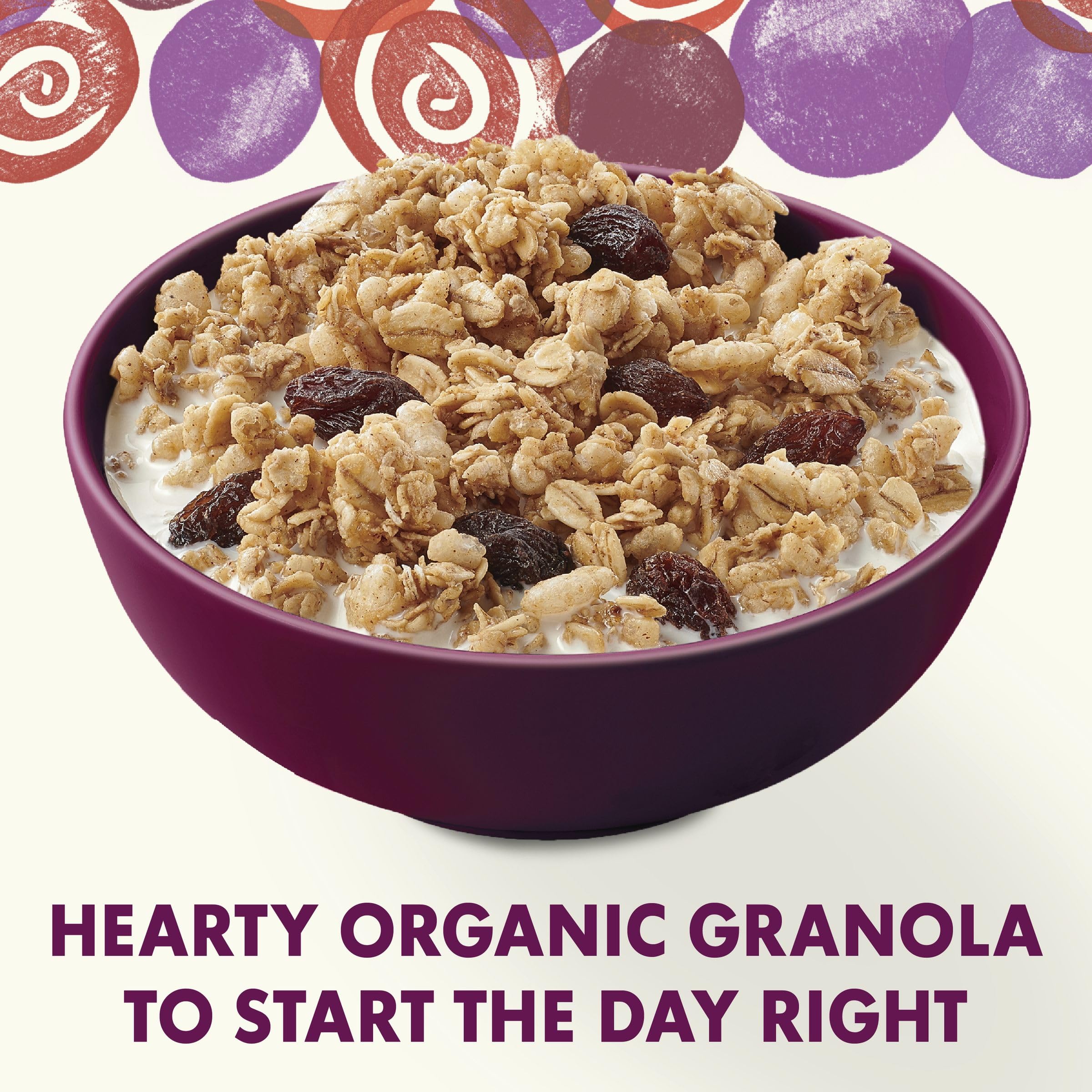 Close-up of Cascadian Farm granola raisins and oats