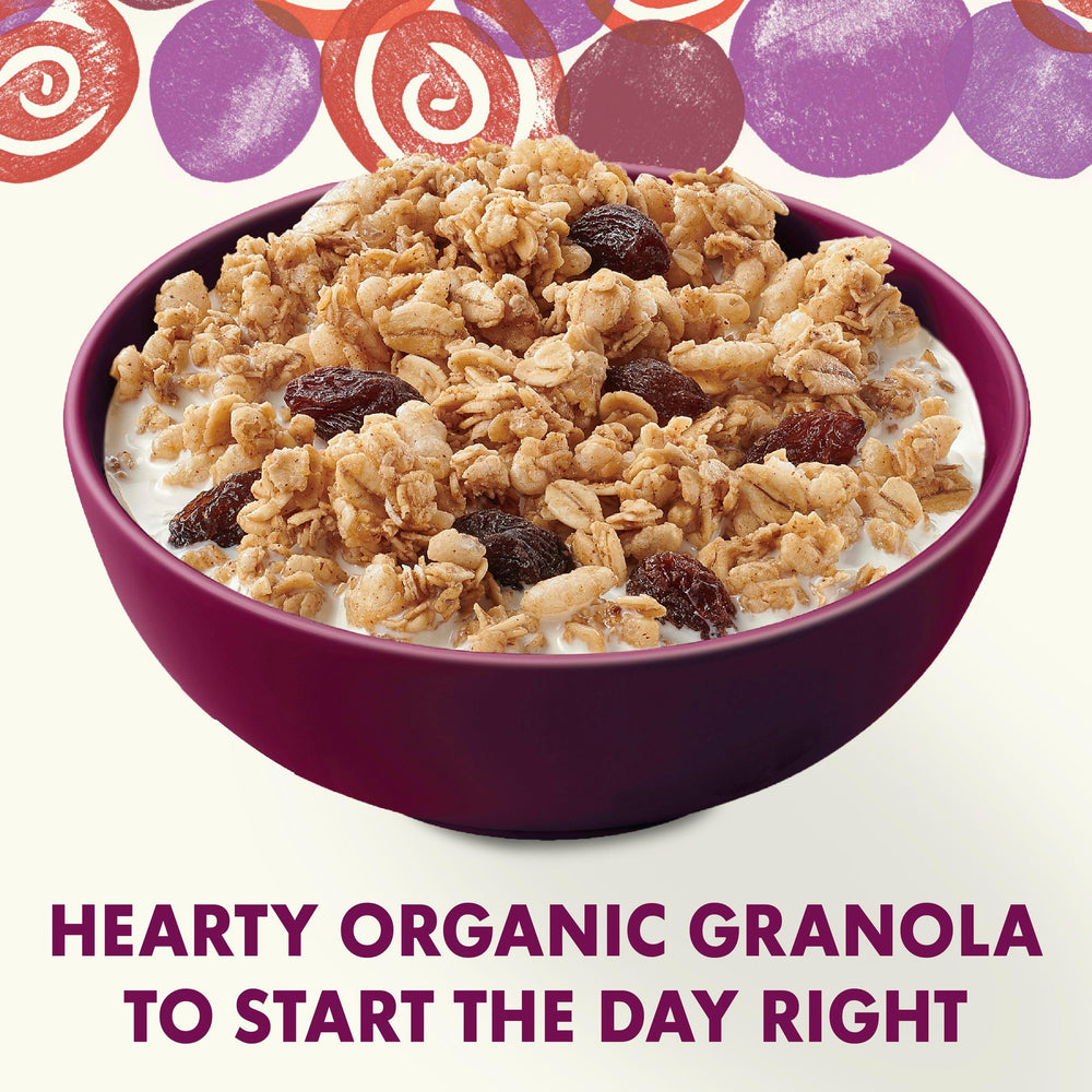 Close-up of Cascadian Farm granola raisins and oats