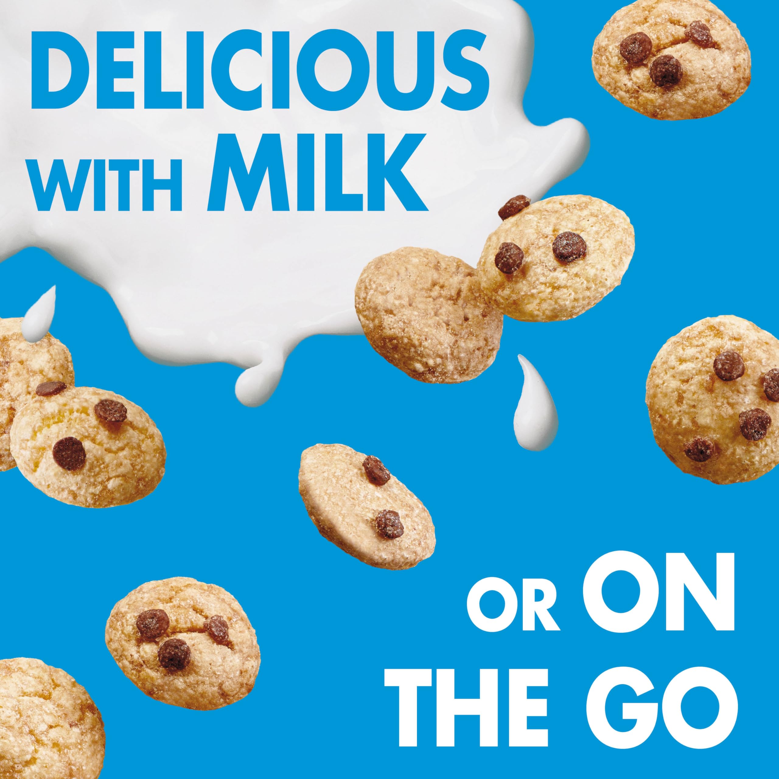 Pouring Cascadian Farm Cookie Crunch cereal with milk for a quick morning bowl.