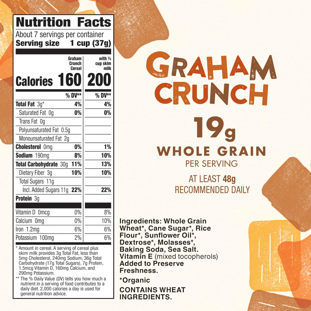 Close-up of Cascadian Farm label showing Non-GMO and USDA Organic seals.