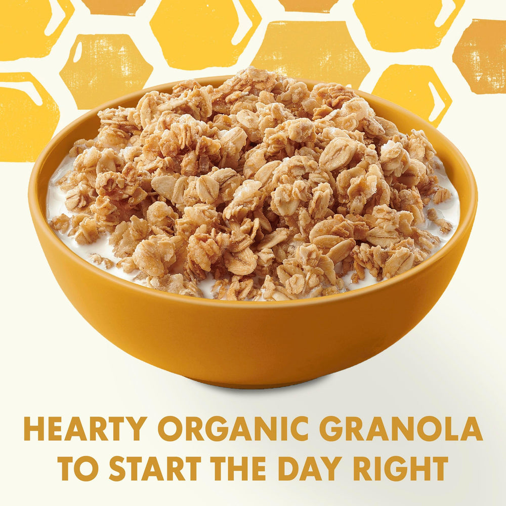 Close-up of Cascadian Farm granola with oats and honey