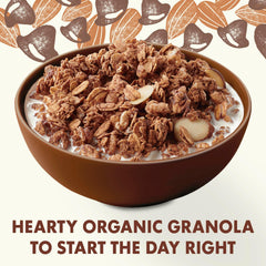 Close-up of oats, almonds, and dark chips from Cascadian Farm granola
