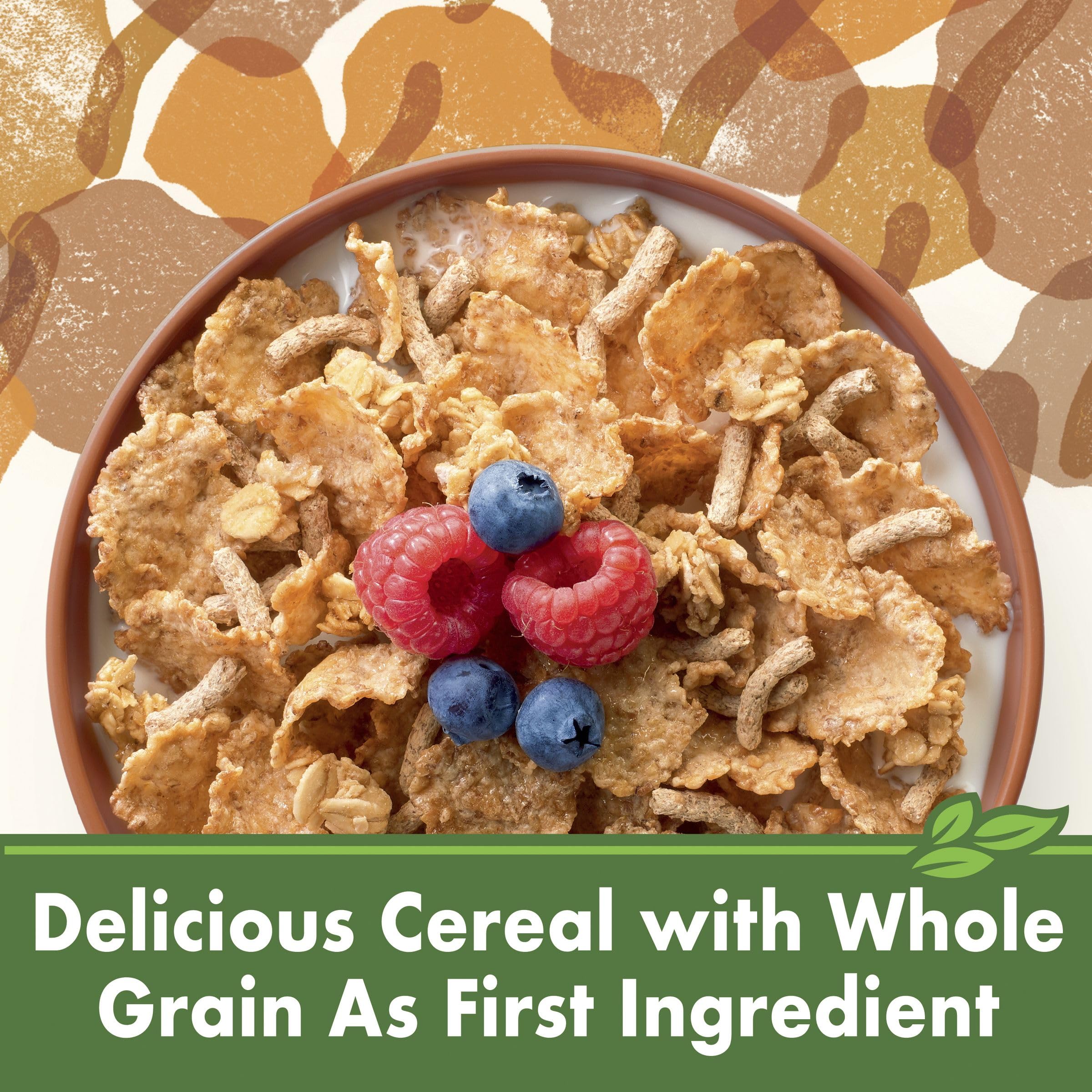 Bran strands in Cascadian Farm cereal adding fiber-rich bite