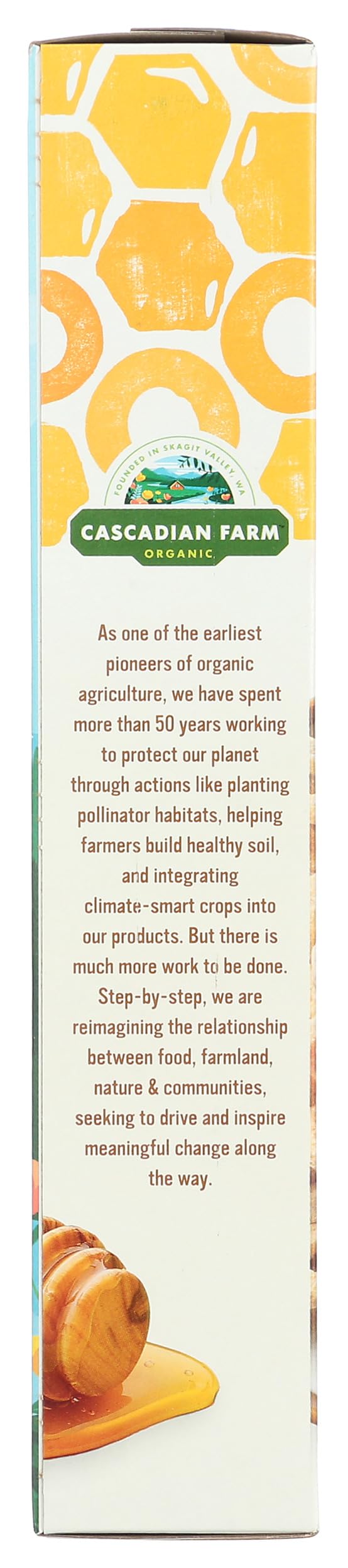 Cascadian Farm Honey Nut O's Fair Trade label suggesting ethical sourcing