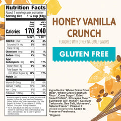 Cascadian Farm Honey Vanilla Crunch in a bowl with milk, ready for a crunchy morning.