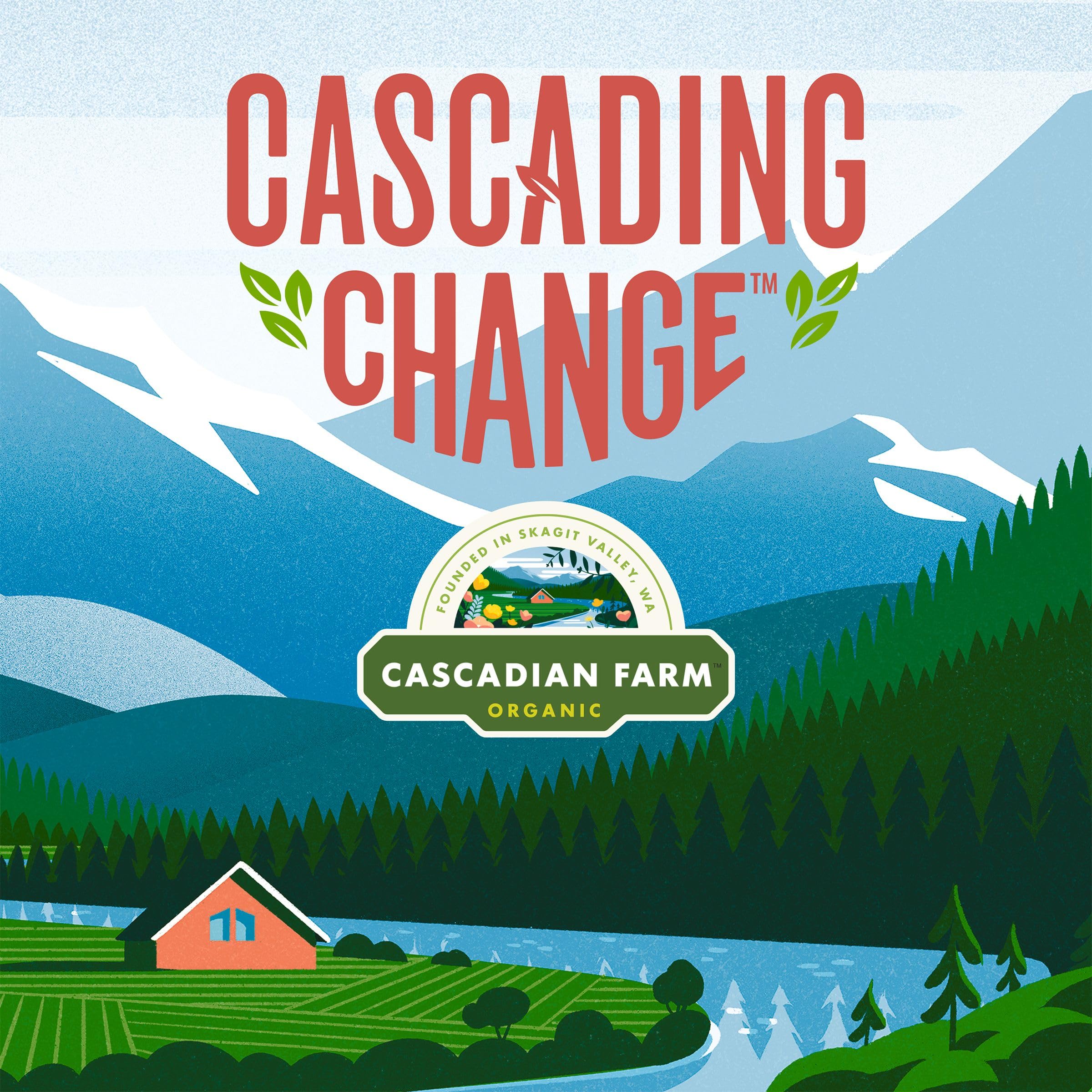 Organic corn flakes and oats blend in Cascadian Farm cereal.