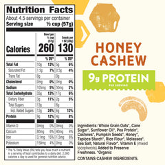 Cascadian Farm Organic Honey Cashew Granola ingredients with oats and nuts for a wholesome crunch