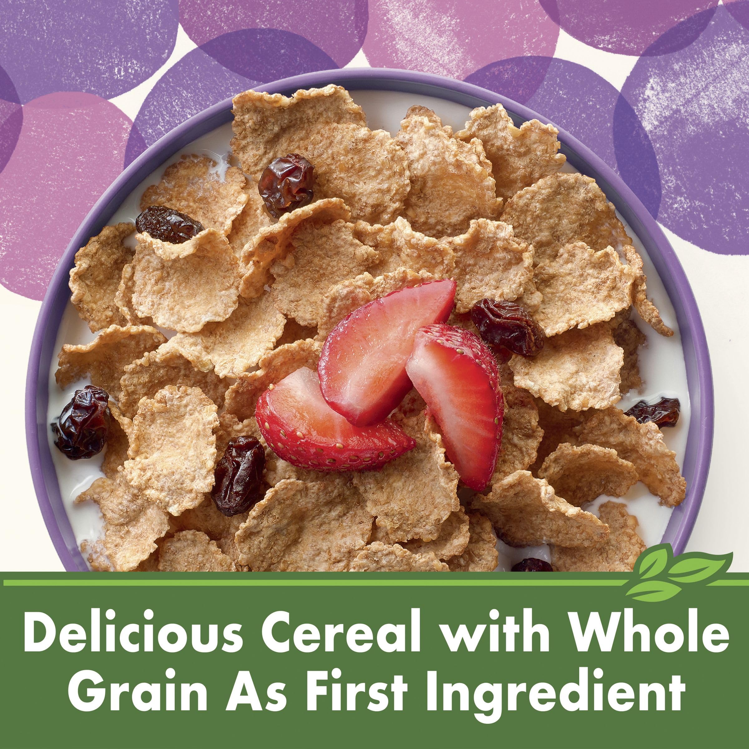 Cascadian Farm Organic Raisin Bran raisins closeup reveals plump, natural sweetness