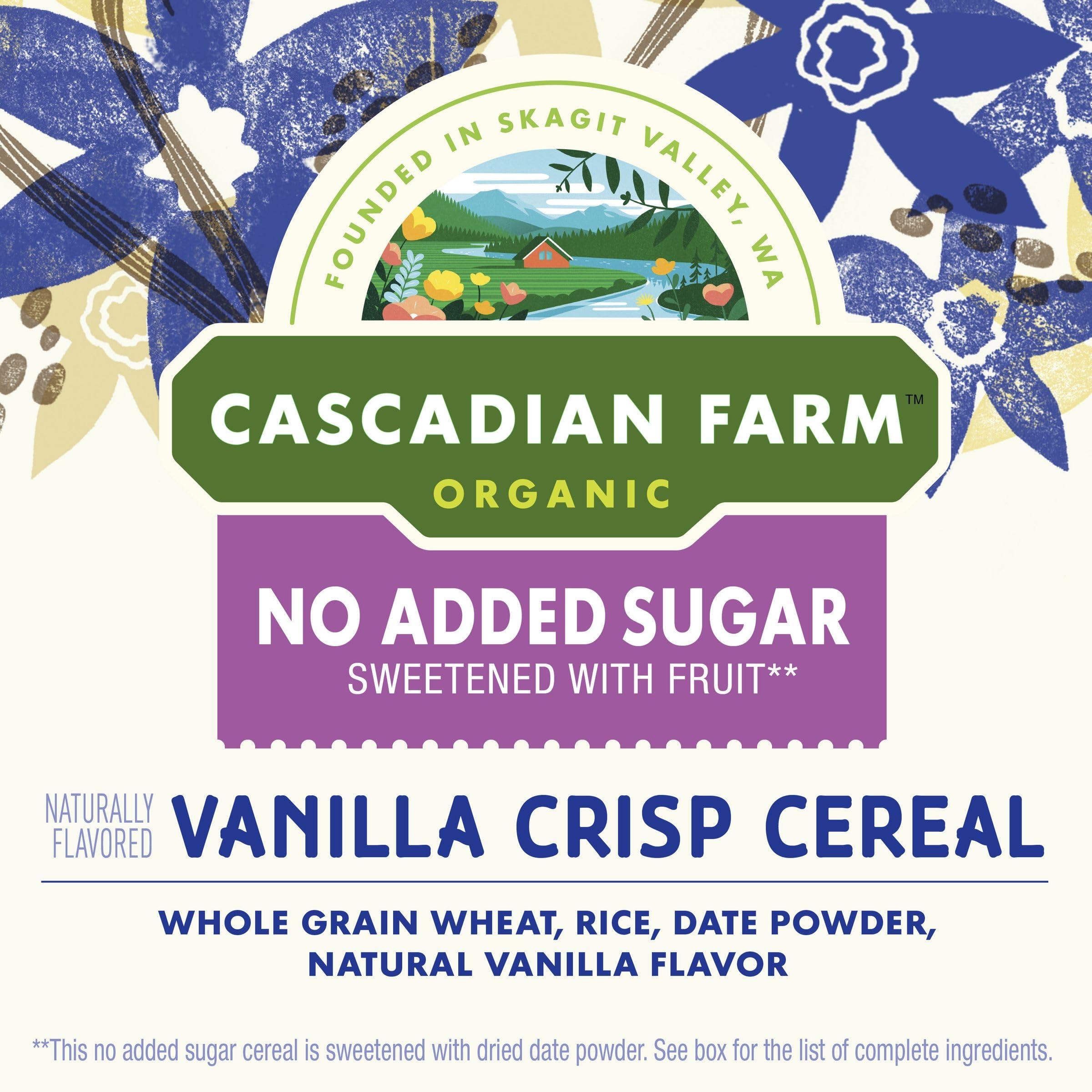 Cascadian Farm Vanilla Crisp Cereal milk pour for a quick, satisfying breakfast.