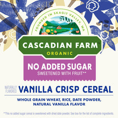 Cascadian Farm Vanilla Crisp Cereal milk pour for a quick, satisfying breakfast.