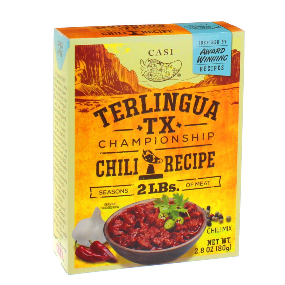 Casi Terlinguq Texas Championship Chili Recipe 3-pack ready for quick, flavorful family dinners.