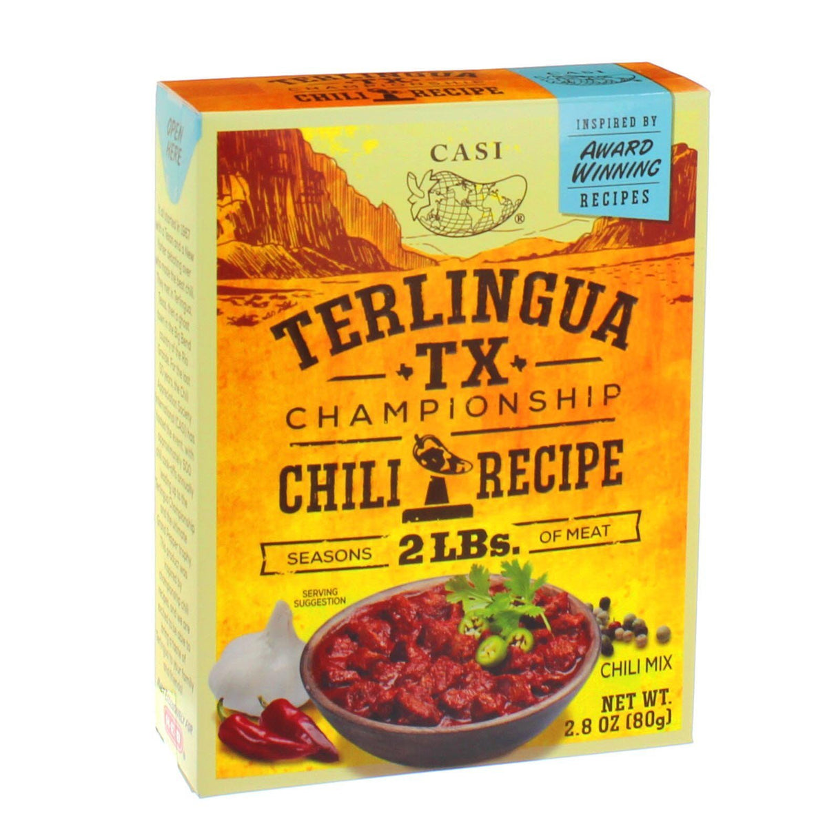 Casi Terlinguq Texas Championship Chili Recipe 3-pack ready for quick, flavorful family dinners.